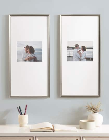 Kate and Laurel Adlynn 14" x 30" Photo Frames 8" x 10" with Mat, 2ct.
